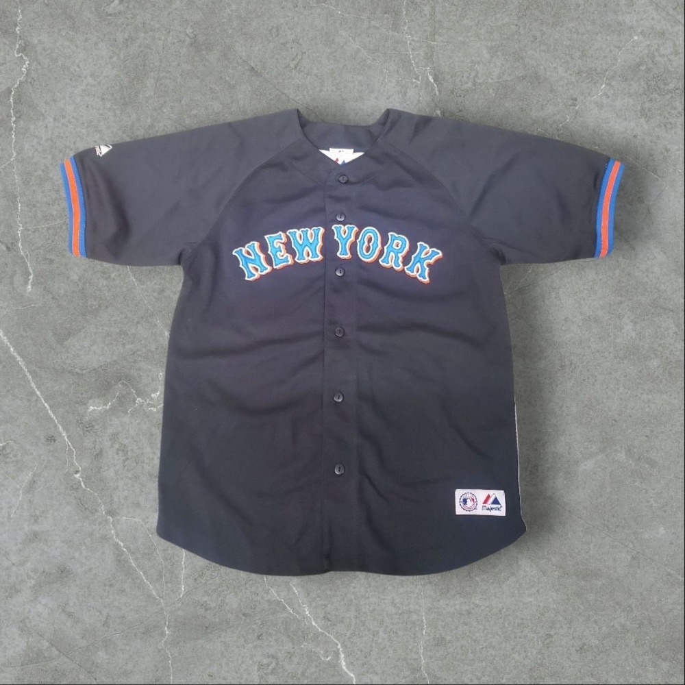 New York Mets Jersey Mens Small Black David Wright Picture Majestic MLB Vintage